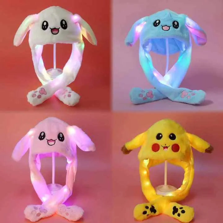 Cute Moving Ear Muff Cap with LED Lights
