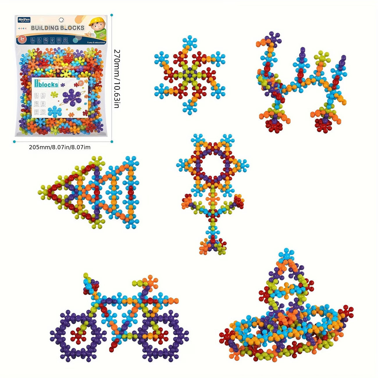 Colorful Interlocking Building Blocks Set