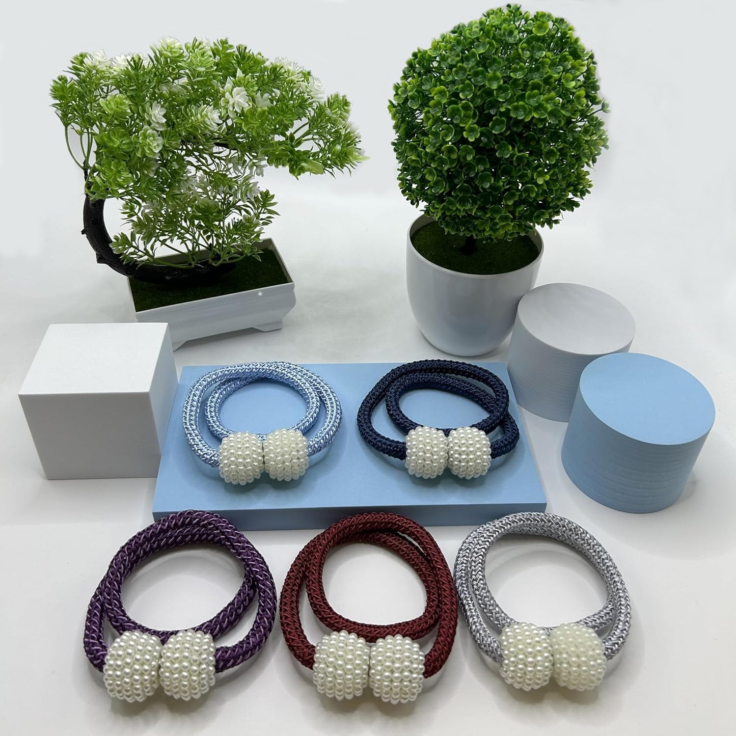 4 Pcs of Magnetic Pearl Curtain Holder | 2 pair