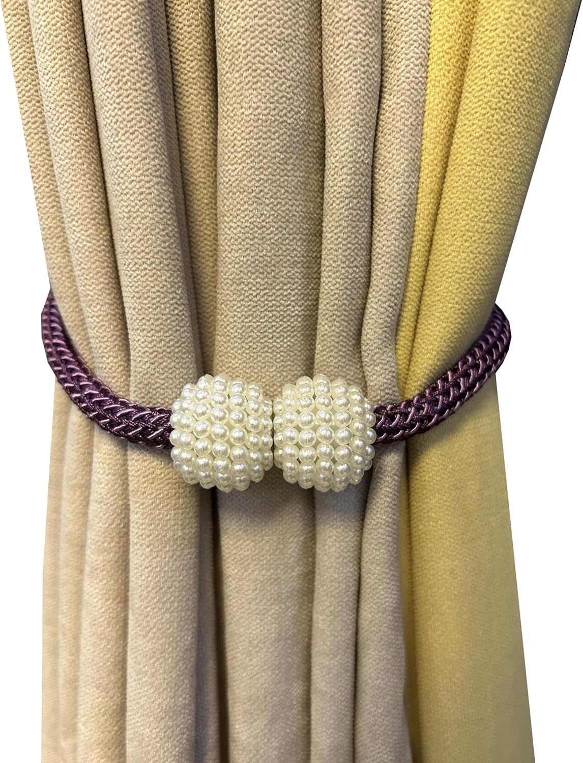 4 Pcs of Magnetic Pearl Curtain Holder | 2 pair
