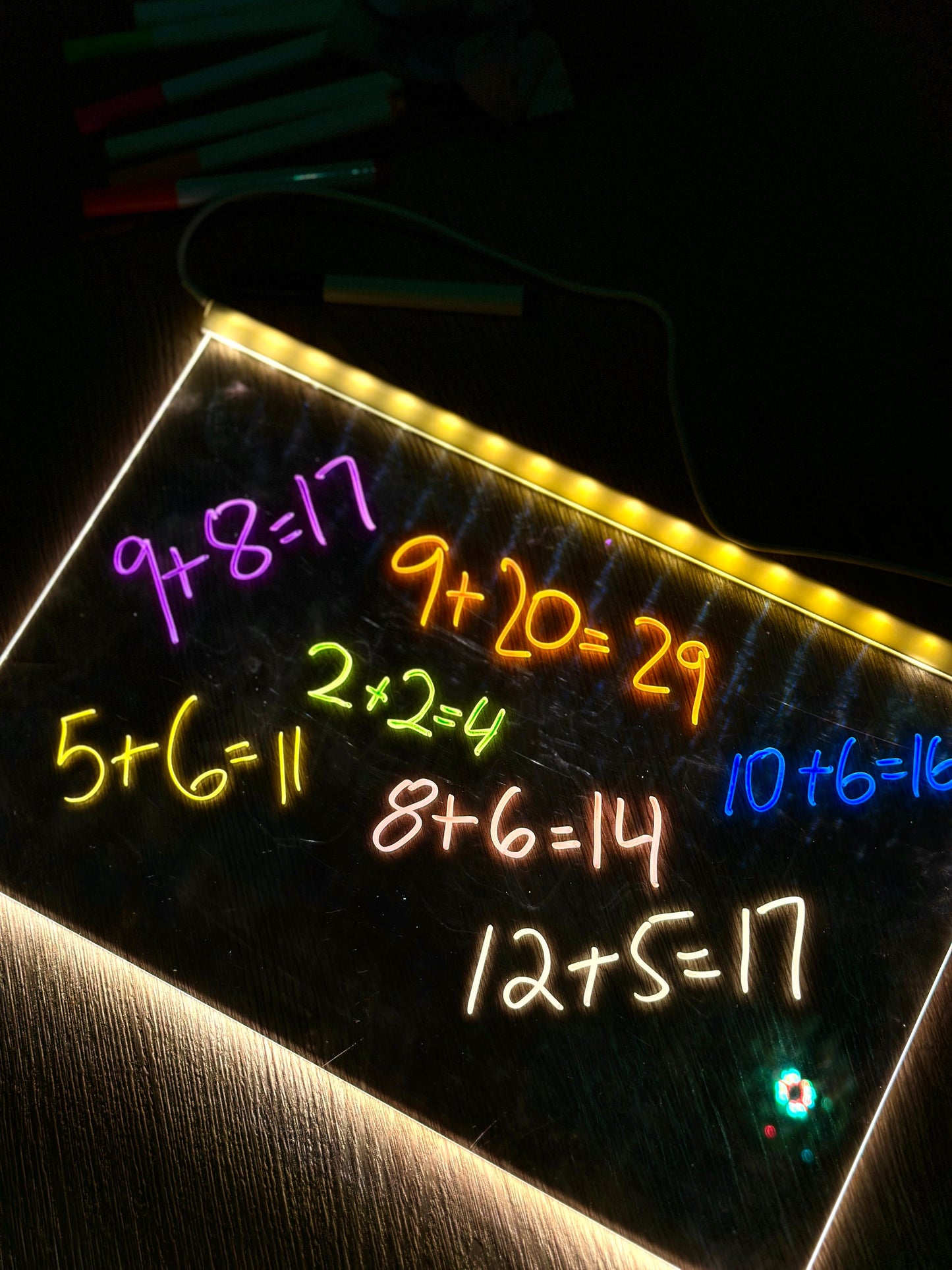 LED Glow Drawing Board with 7 Colors & 1 Lighting Stand for Kids!