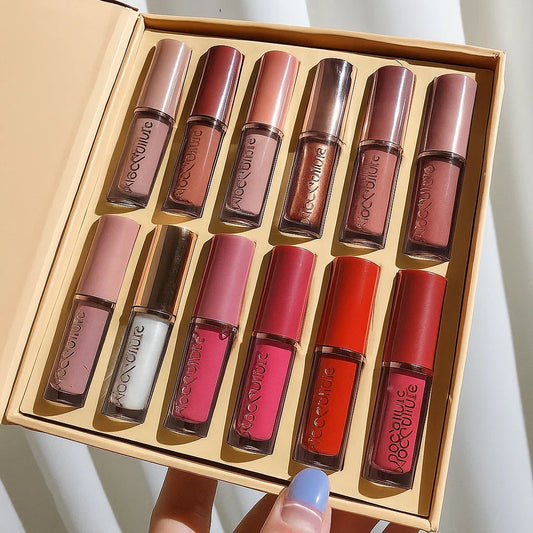 12 Pcs Matte Lip Gloss Set | Original