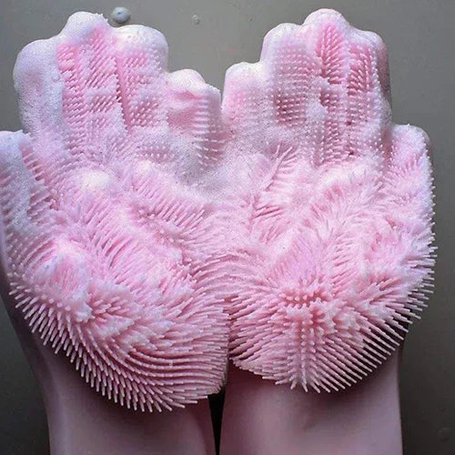 Silicone Scrubbing Gloves - For Kitchen and Shower Bath