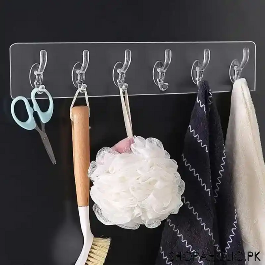 6 Hooks Self-Adhesive Double Hook Hanger